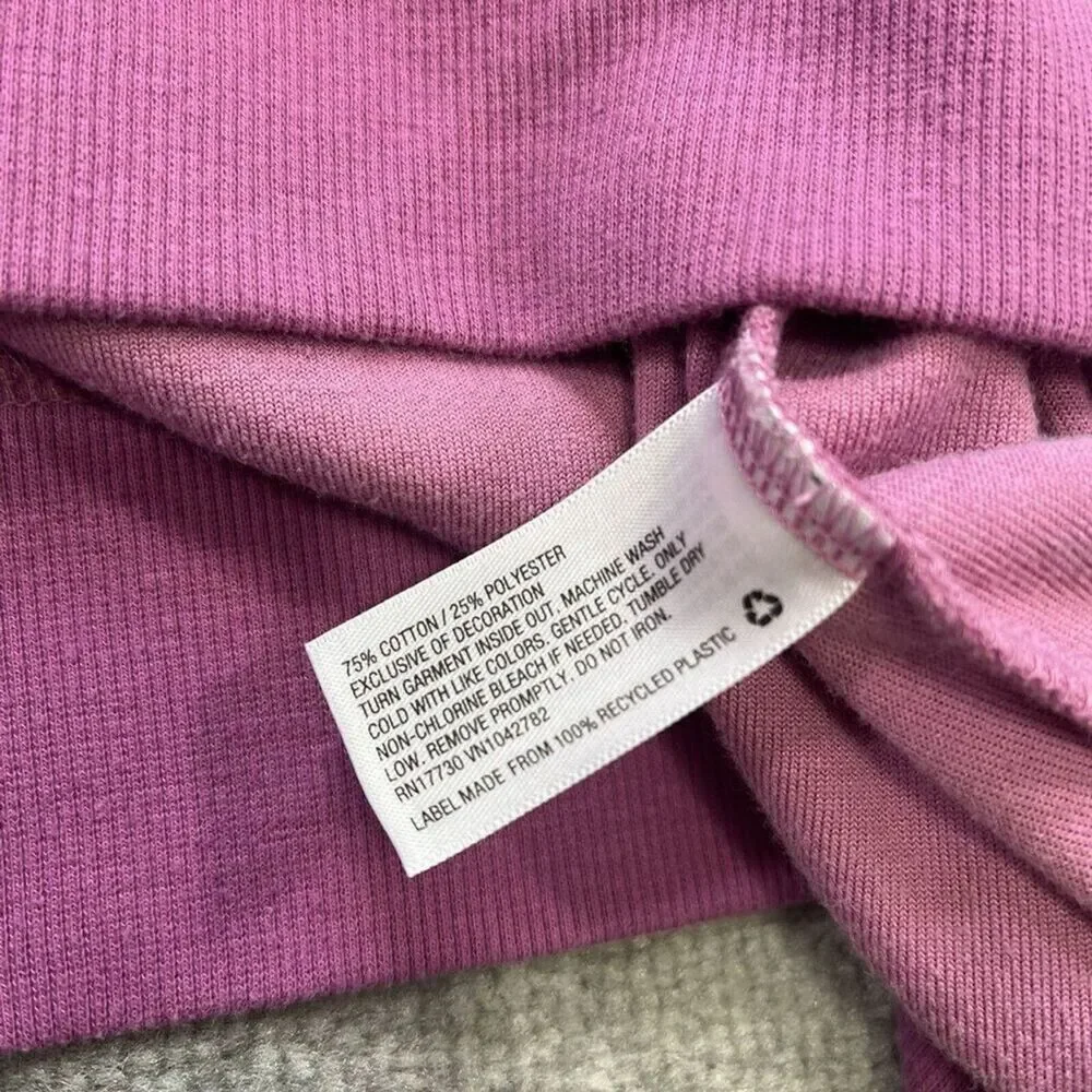 Wild Fable Velour 1/4 Zip Pullover Sweatshirt Purple Magenta Sz Medium Oversized - Picture 8 of 11